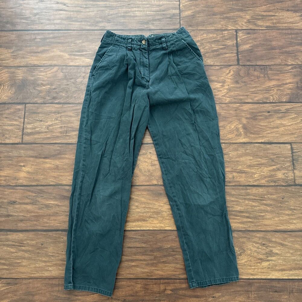 The Limited Women’s Petit 8 Green Chino Pants Solid Flat Front 100% Cotton